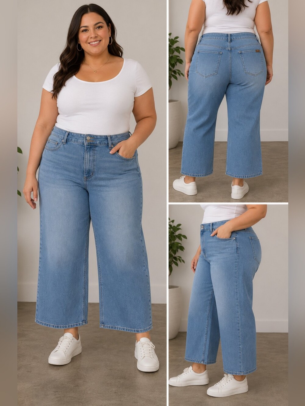 Judy Blue Wide Crop Jeans Size 14W Light Wash